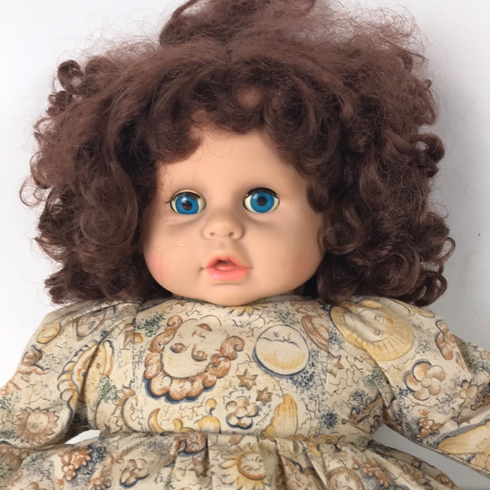 Jessie Collection Curly Brown-Haired Doll with Patterned Dress